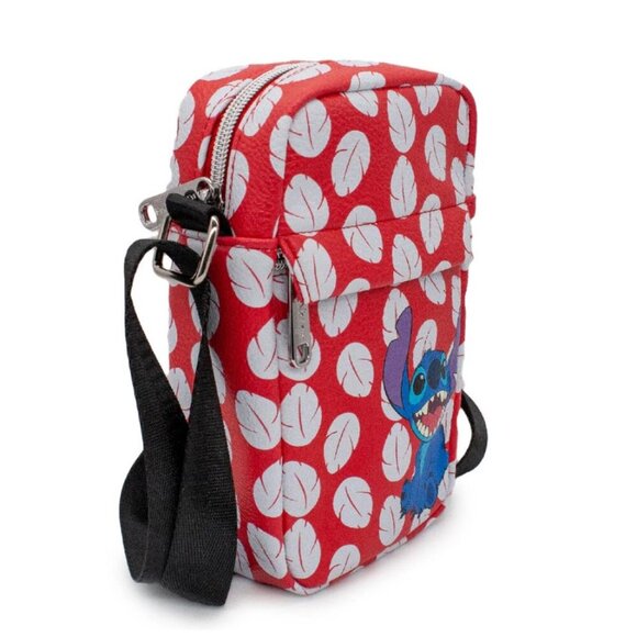 DISNEY LILO AND STITCH CROSSBODY BAG RED WHITE HAWAIIAN LEAVES KAWAII VERSATILE - Picture 2 of 9